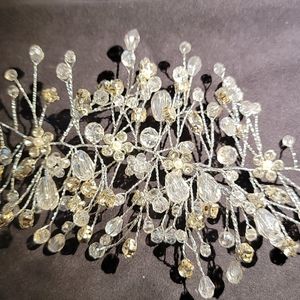 Faux diamond bridal hair piece